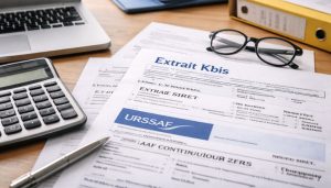 Bureau administratif avec documents officiels
