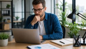 Dans un bureau moderne et lumineux