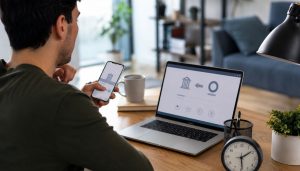 Gestion bancaire au bureau à domicile