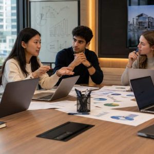 Réunion professionnelle moderne en cours