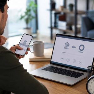 Gestion bancaire au bureau à domicile